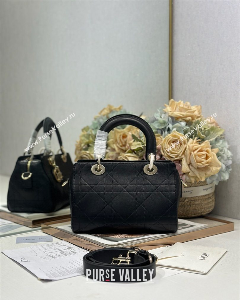 Dior Lady Dior Small Top Handle Bag in Cannage Smooth Leather Black 2026 1440S (BF-260124068)