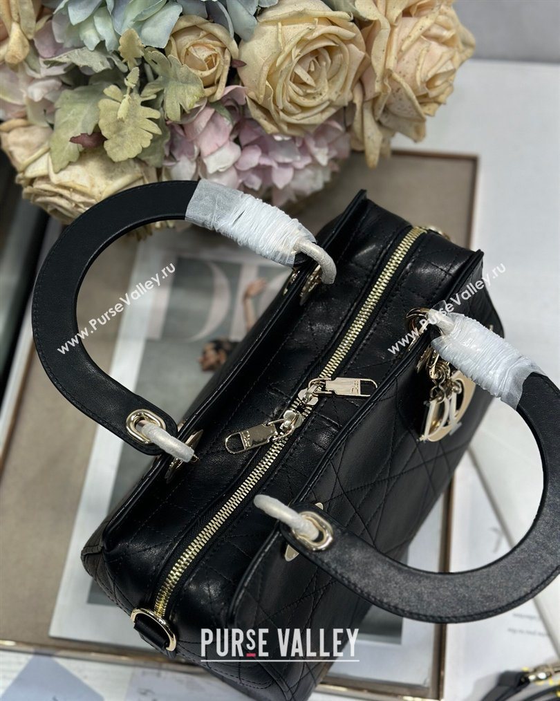 Dior Lady Dior Small Top Handle Bag in Cannage Smooth Leather Black 2026 1440S (BF-260124068)