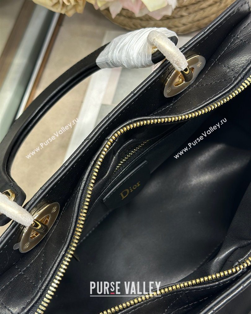 Dior Lady Dior Small Top Handle Bag in Cannage Smooth Leather Black 2026 1440S (BF-260124068)