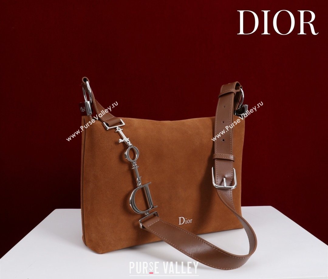 Dior Suede Small Shoulder Bag Caramel/Silver 2026 S1411 (XXG-260124006)