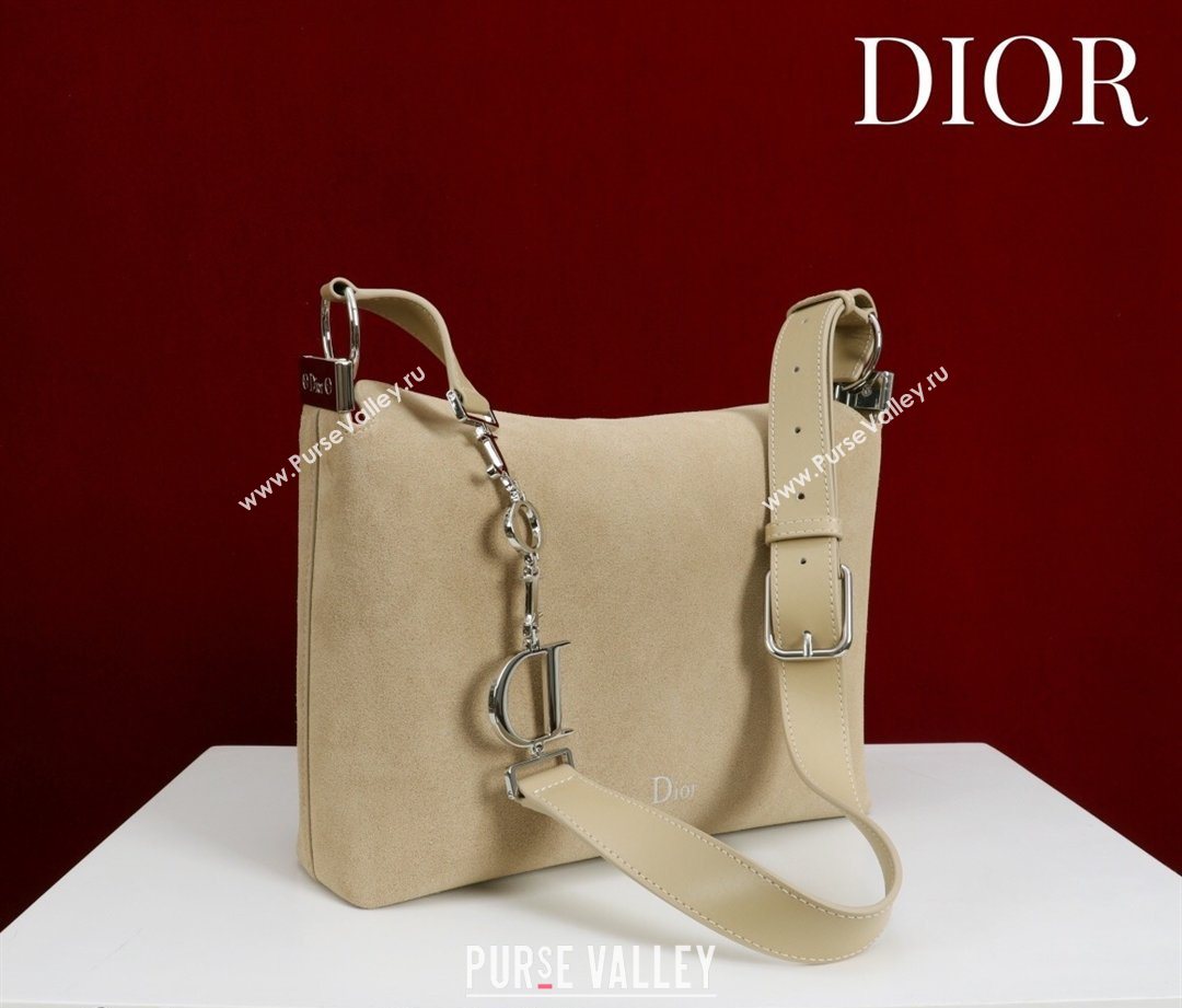 Dior Suede Small Shoulder Bag Beige/Silver 2026 S1411 (XXG-260124001)