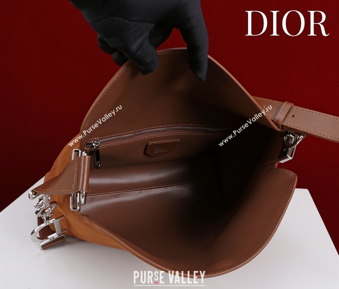 Dior Suede Small Shoulder Bag Caramel/Silver 2026 S1411 (XXG-260124006)