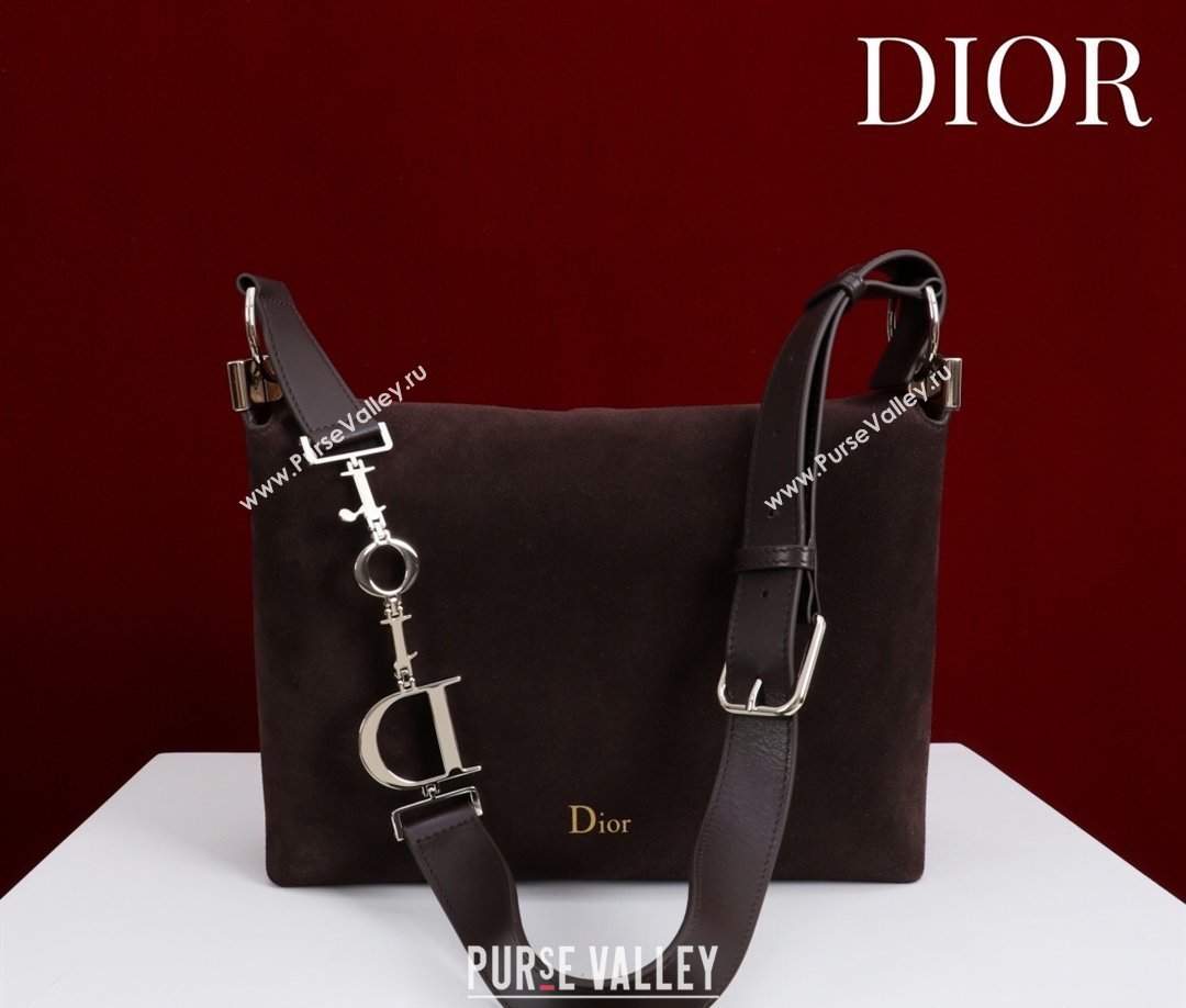 Dior Suede Small Shoulder Bag Dark Brown/Gold 2026 S1411 (XXG-260124007)