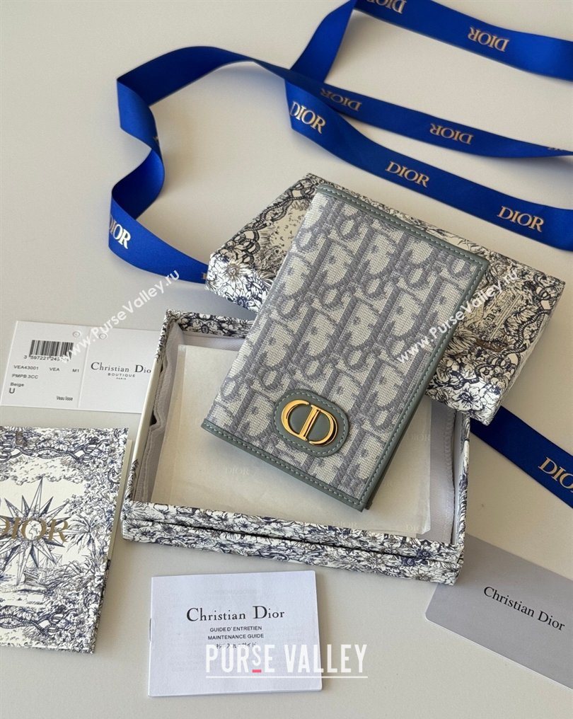 Dior 30 Montaigne Passport Holder in Oblique Jacquard Grey 2026 DR012607 (XXG-260126088)