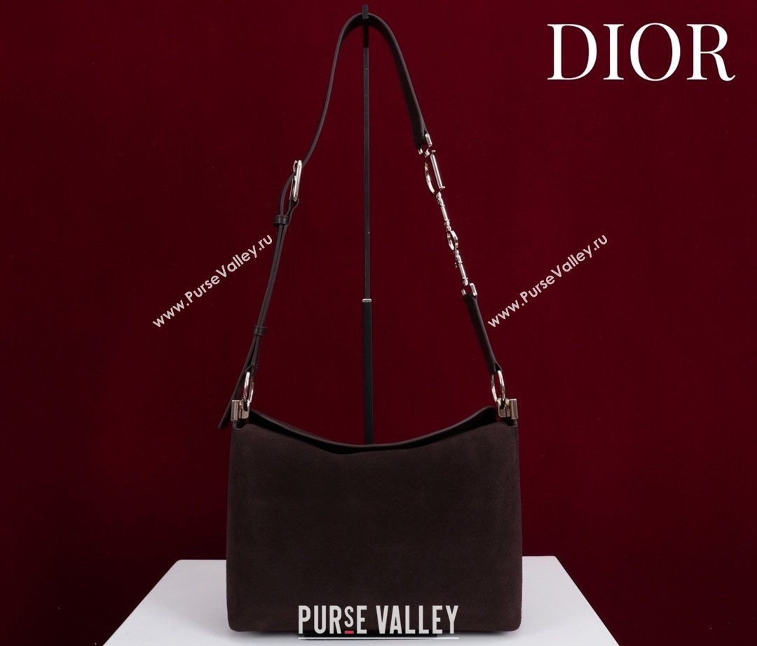 Dior Suede Small Shoulder Bag Dark Brown/Gold 2026 S1411 (XXG-260124007)