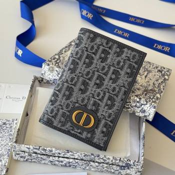Dior 30 Montaigne Passport Holder in Oblique Jacquard Black 2026 DR012607 (XXG-260126090)