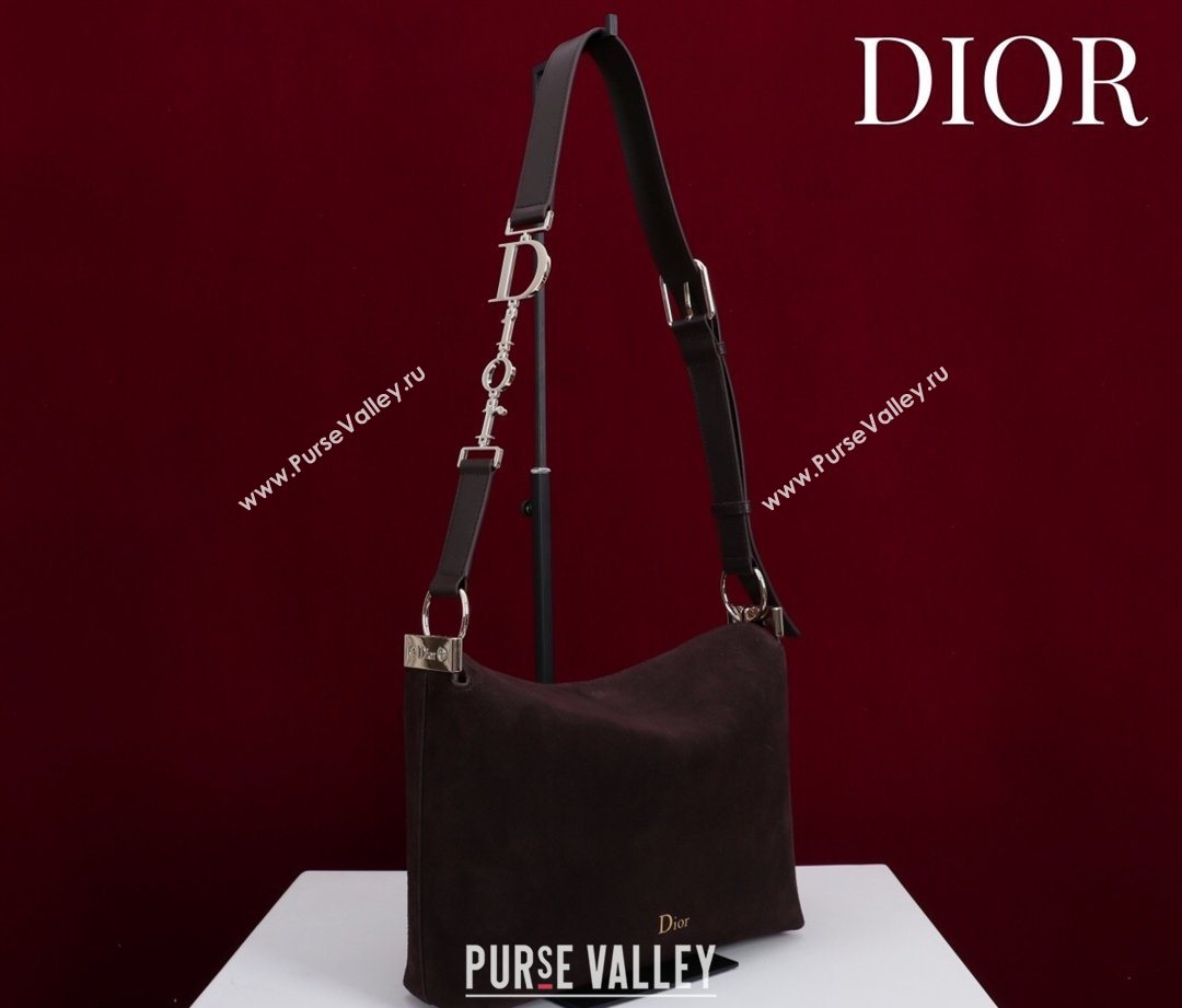 Dior Suede Small Shoulder Bag Dark Brown/Gold 2026 S1411 (XXG-260124007)
