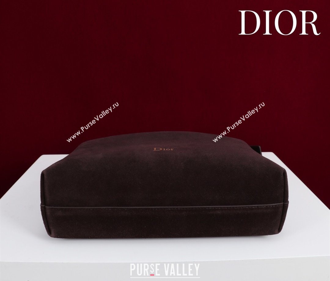 Dior Suede Small Shoulder Bag Dark Brown/Gold 2026 S1411 (XXG-260124007)