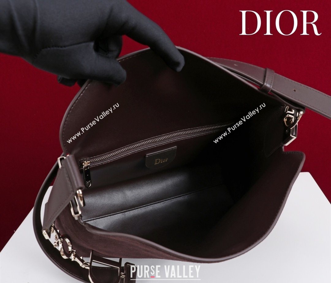 Dior Suede Small Shoulder Bag Dark Brown/Gold 2026 S1411 (XXG-260124007)