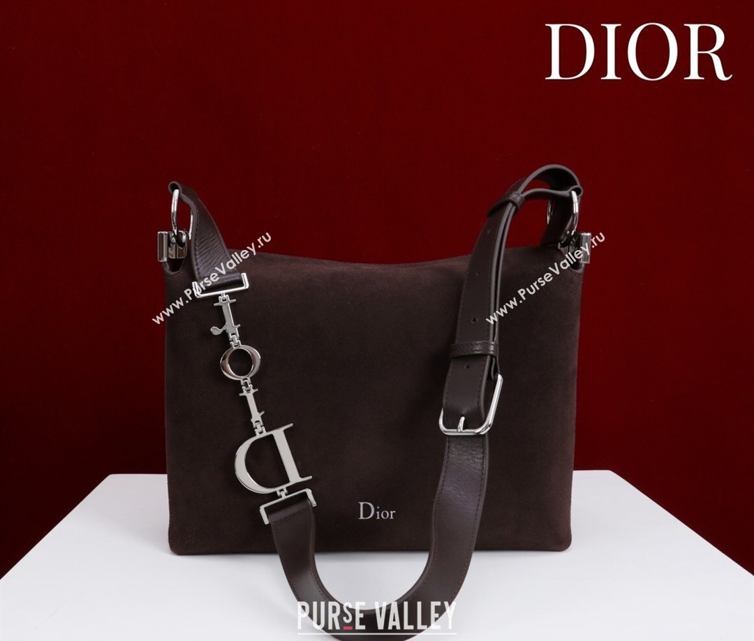 Dior Suede Small Shoulder Bag Dark Brown/Silver 2026 S1411 (XXG-260124008)