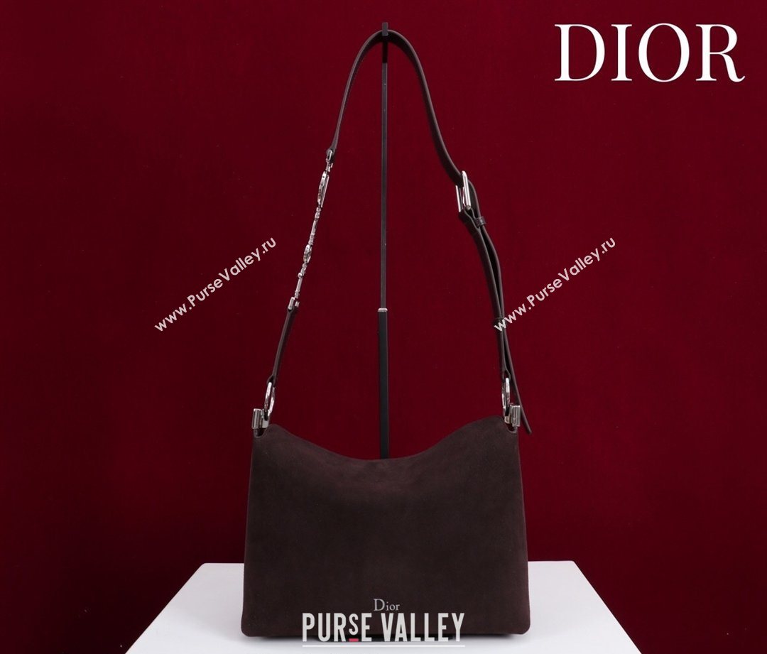Dior Suede Small Shoulder Bag Dark Brown/Silver 2026 S1411 (XXG-260124008)