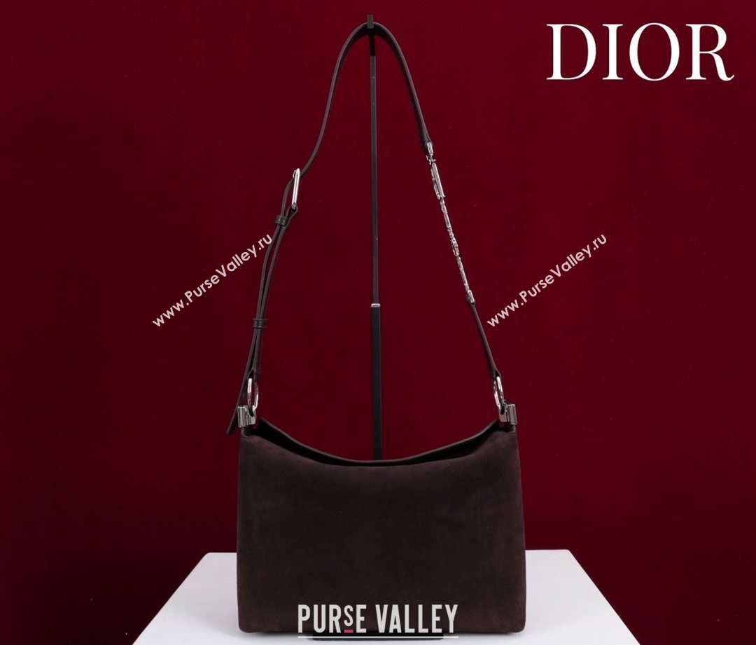 Dior Suede Small Shoulder Bag Dark Brown/Silver 2026 S1411 (XXG-260124008)