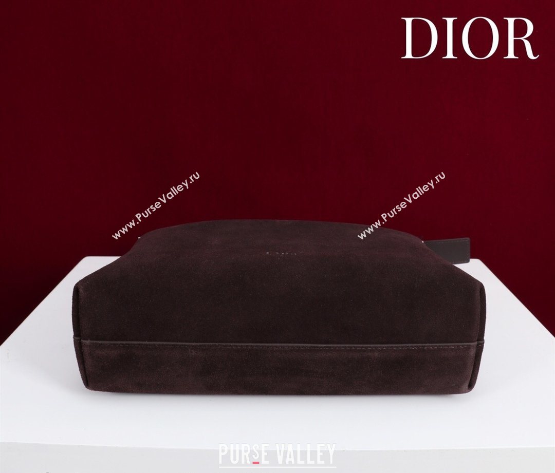 Dior Suede Small Shoulder Bag Dark Brown/Silver 2026 S1411 (XXG-260124008)