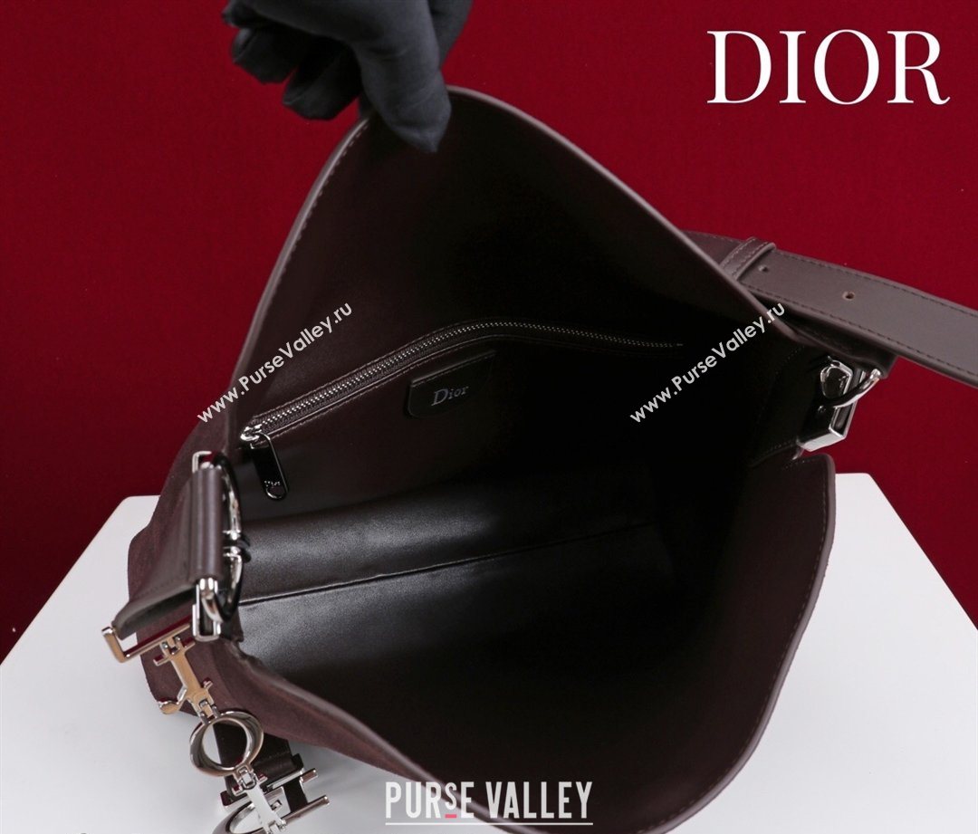 Dior Suede Small Shoulder Bag Dark Brown/Silver 2026 S1411 (XXG-260124008)