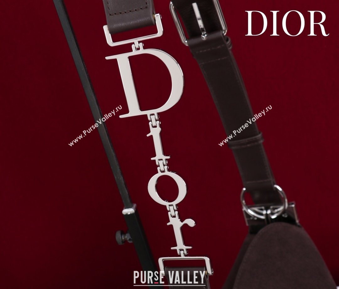 Dior Suede Small Shoulder Bag Dark Brown/Silver 2026 S1411 (XXG-260124008)