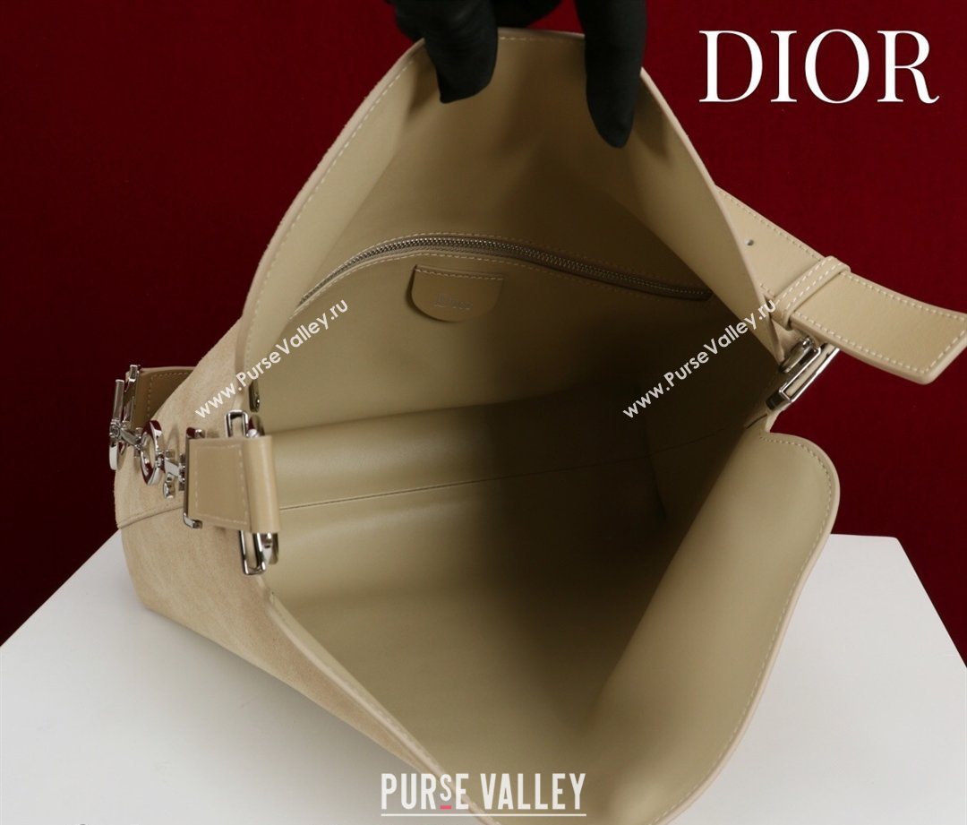 Dior Suede Medium Shoulder Bag Beige/Silver 2026 M14142 (XXG-260124009)