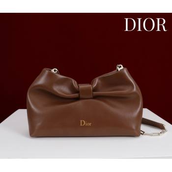 Dior Bow Small Bag in Lambskin Leather Dark Brown 2026 0714S (XXG-260124047)