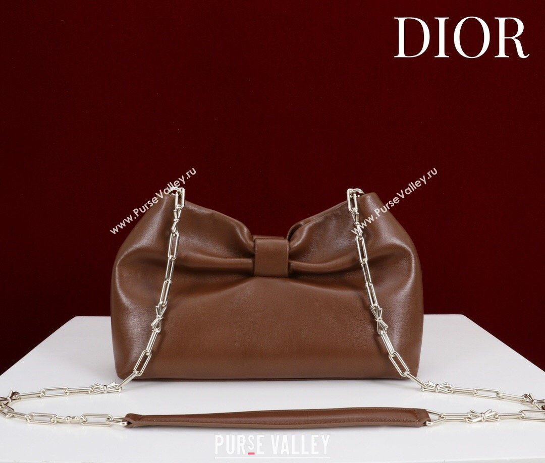 Dior Bow Small Bag in Lambskin Leather Dark Brown 2026 0714S (XXG-260124047)