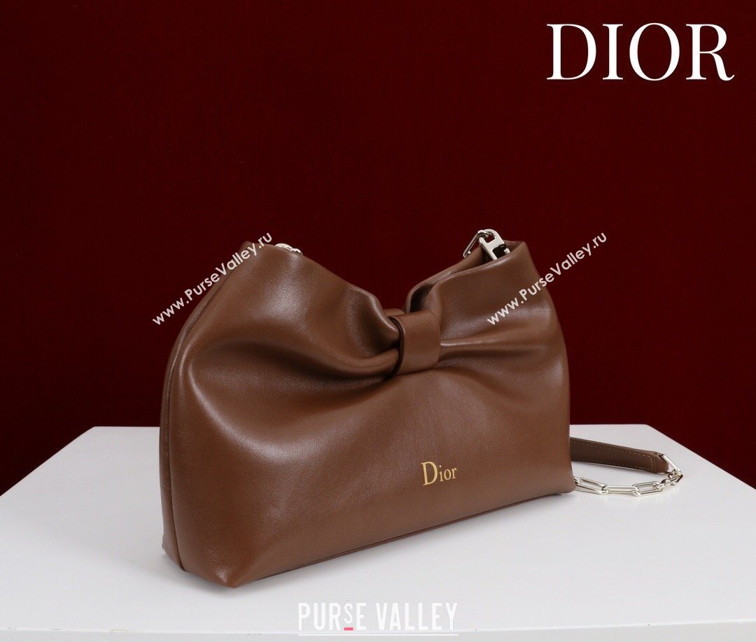 Dior Bow Small Bag in Lambskin Leather Dark Brown 2026 0714S (XXG-260124047)