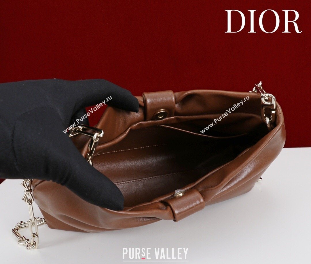 Dior Bow Small Bag in Lambskin Leather Dark Brown 2026 0714S (XXG-260124047)