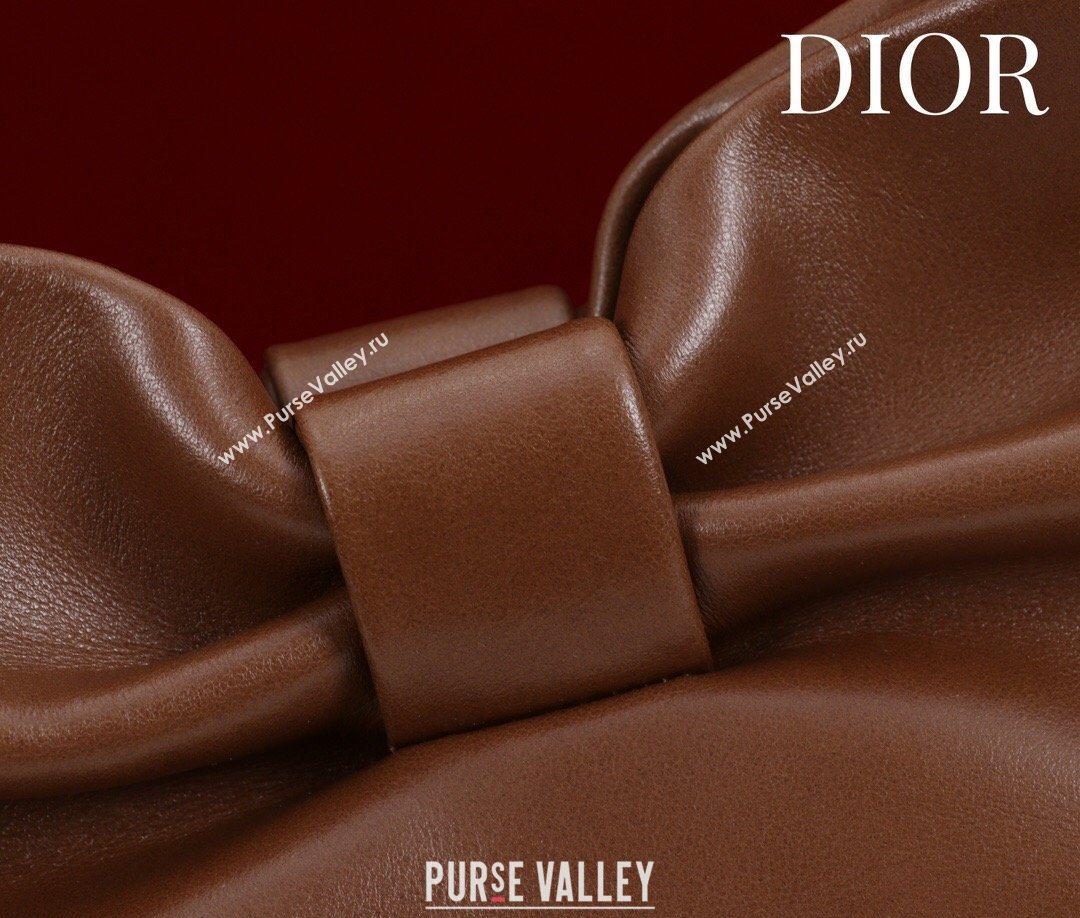 Dior Bow Small Bag in Lambskin Leather Dark Brown 2026 0714S (XXG-260124047)