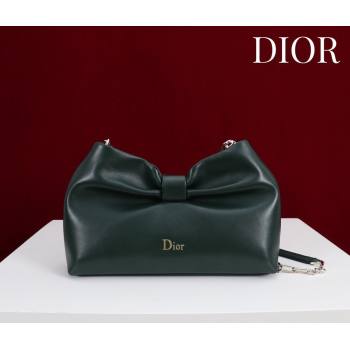Dior Bow Small Bag in Lambskin Leather Dark Green 2026 0714S (XXG-260124048)