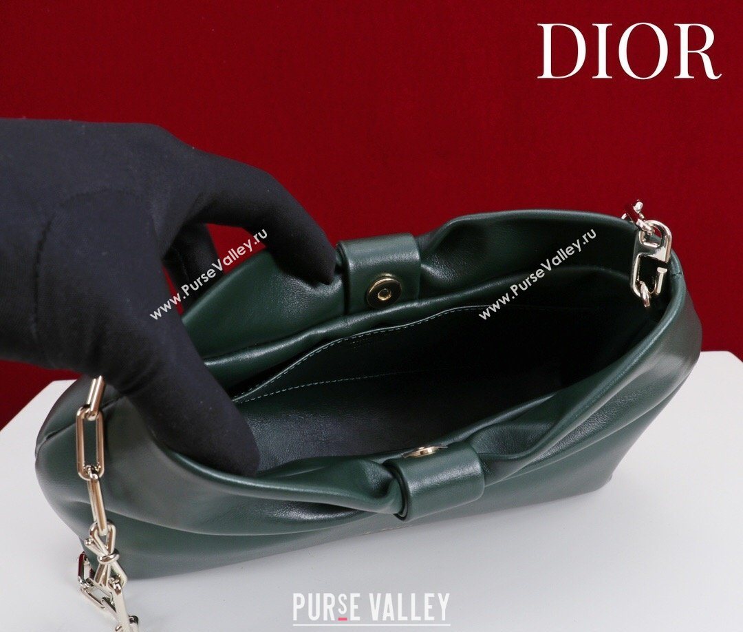 Dior Bow Small Bag in Lambskin Leather Dark Green 2026 0714S (XXG-260124048)