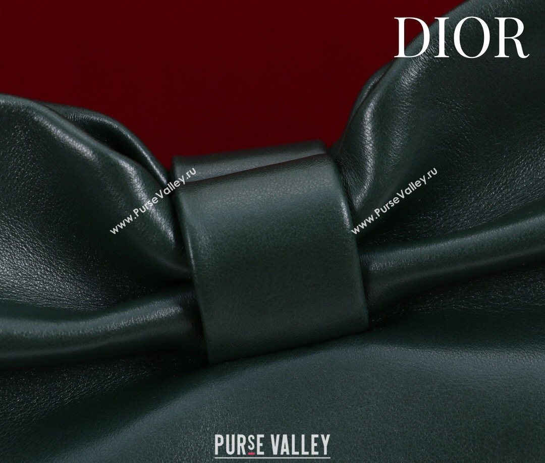 Dior Bow Small Bag in Lambskin Leather Dark Green 2026 0714S (XXG-260124048)