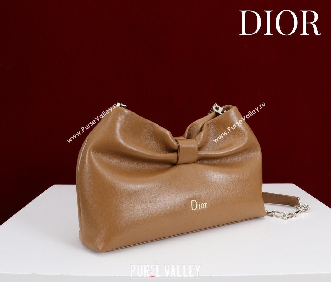 Dior Bow Small Bag in Lambskin Leather Brown2 2026 0714S (XXG-260124053)