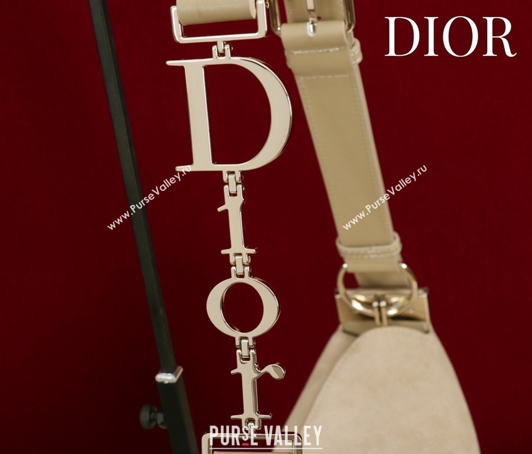 Dior Suede Medium Shoulder Bag Beige/Gold 2026 M14142 (XXG-260124010)