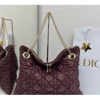 Dior Cannage - Quilted Leather Tote Bag Burgundy 2026 DR012601 (XXG-260126002)