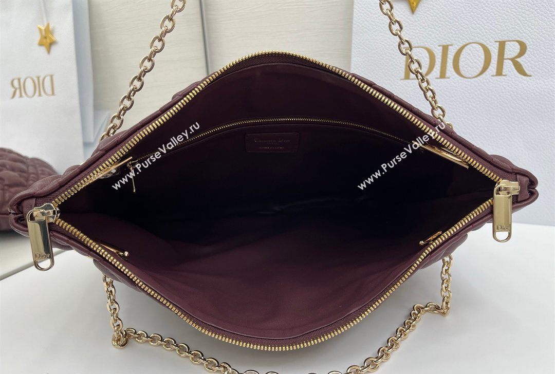 Dior Cannage - Quilted Leather Tote Bag Burgundy 2026 DR012601 (XXG-260126002)