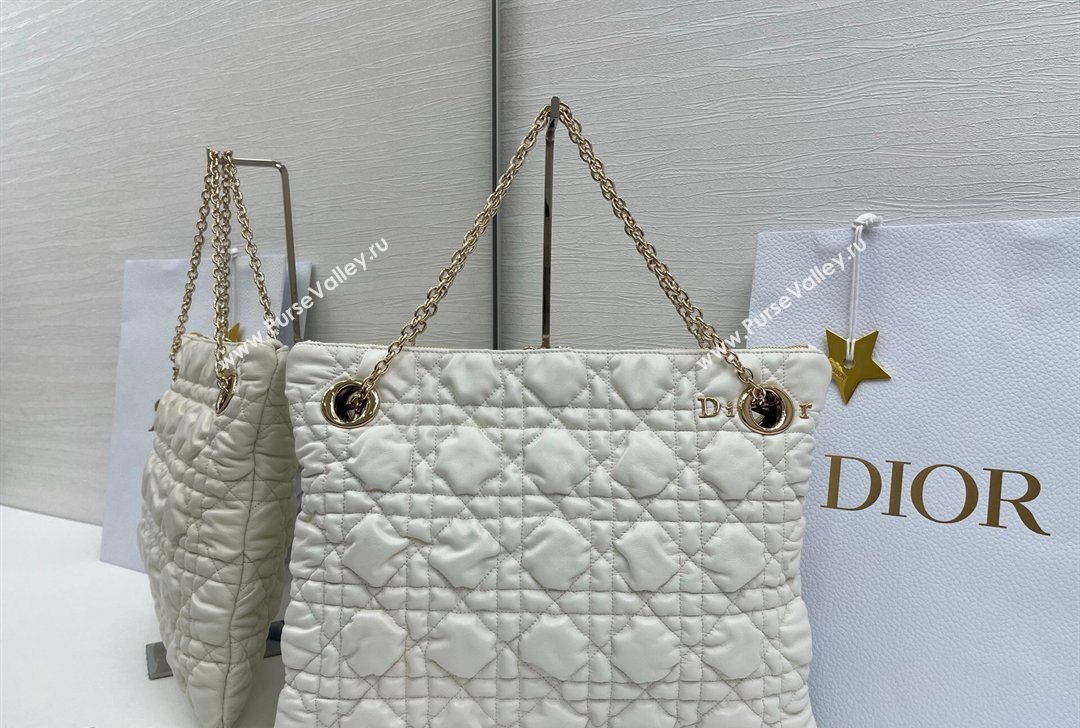 Dior Cannage - Quilted Leather Tote Bag White 2026 DR012601 (XXG-260126003)