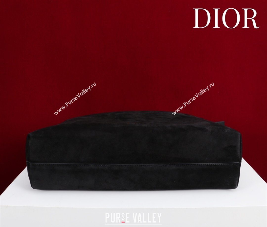 Dior Suede Medium Shoulder Bag Black/Gold 2026 M14142 (XXG-260124011)