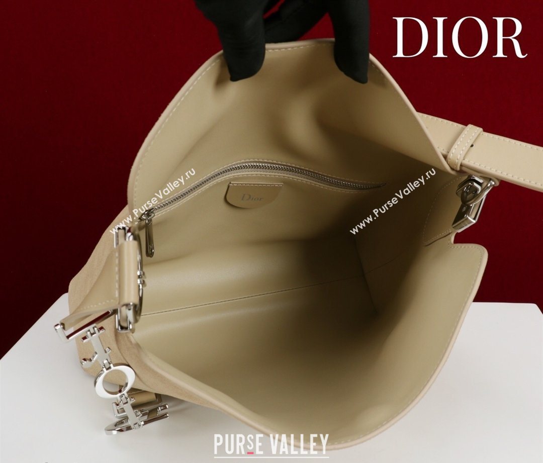 Dior Suede Small Shoulder Bag Beige/Silver 2026 S1411 (XXG-260124001)