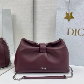 Dior Bow Small Bag in Lambskin Leather Burgundy 2026 0715PUQO (XXG-260124031)