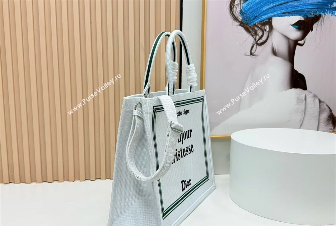 Dior Large Book Tote Bag in White Book Cover Embroidery 2026 8833 (BF-260127034)