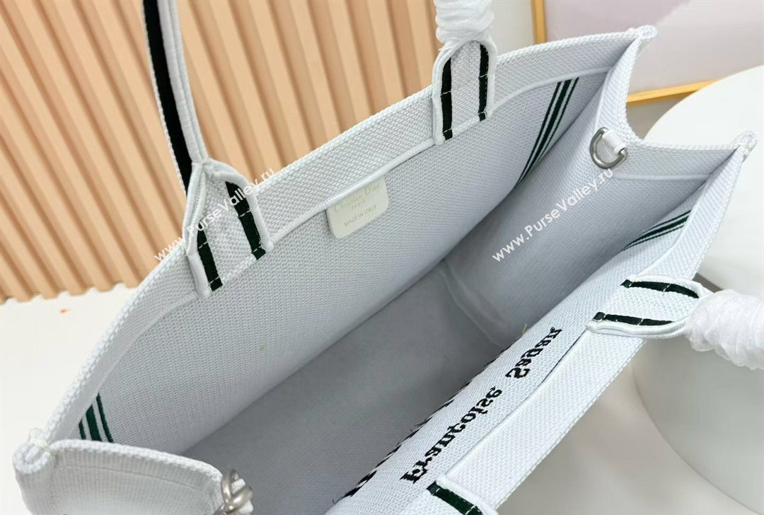 Dior Large Book Tote Bag in White Book Cover Embroidery 2026 8833 (BF-260127034)