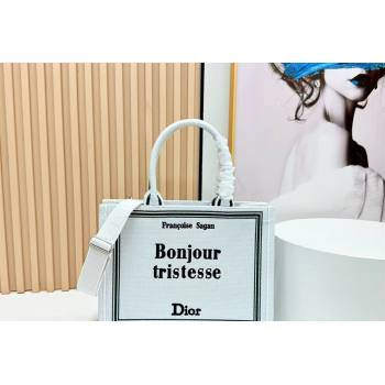 Dior Medium Book Tote Bag in White Book Cover Embroidery 2026 8833 (BF-260127035)