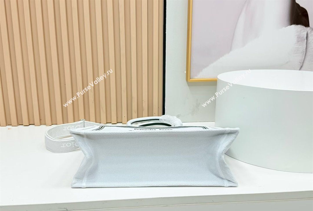 Dior Medium Book Tote Bag in White Book Cover Embroidery 2026 8833 (BF-260127035)