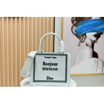 Dior Small Book Tote Bag in White Book Cover Embroidery 2026 8833 (BF-260127036)