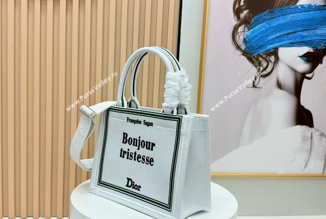 Dior Small Book Tote Bag in White Book Cover Embroidery 2026 8833 (BF-260127036)