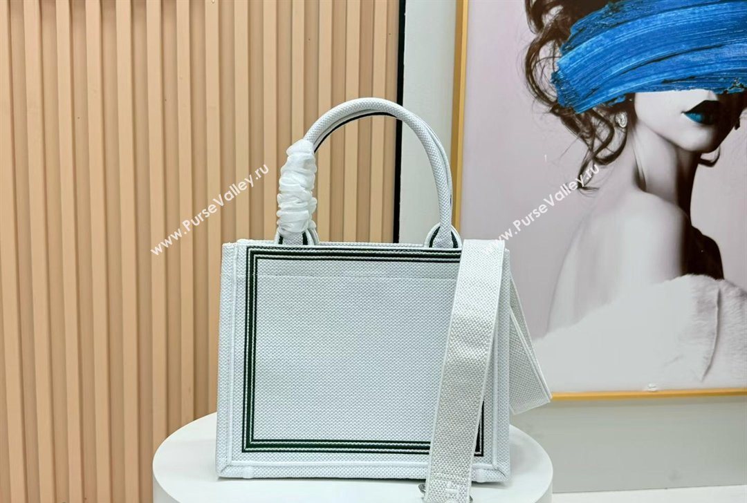 Dior Small Book Tote Bag in White Book Cover Embroidery 2026 8833 (BF-260127036)