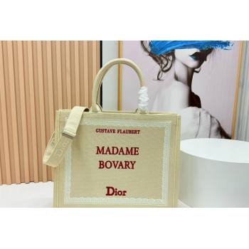 Dior Large Book Tote Bag in Beige Yellow Book Cover Embroidery 2026 8833 (BF-260127037)