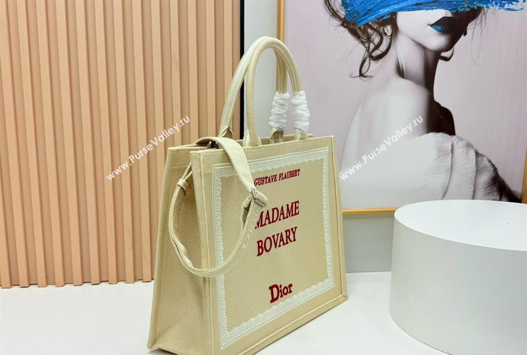 Dior Large Book Tote Bag in Beige Yellow Book Cover Embroidery 2026 8833 (BF-260127037)