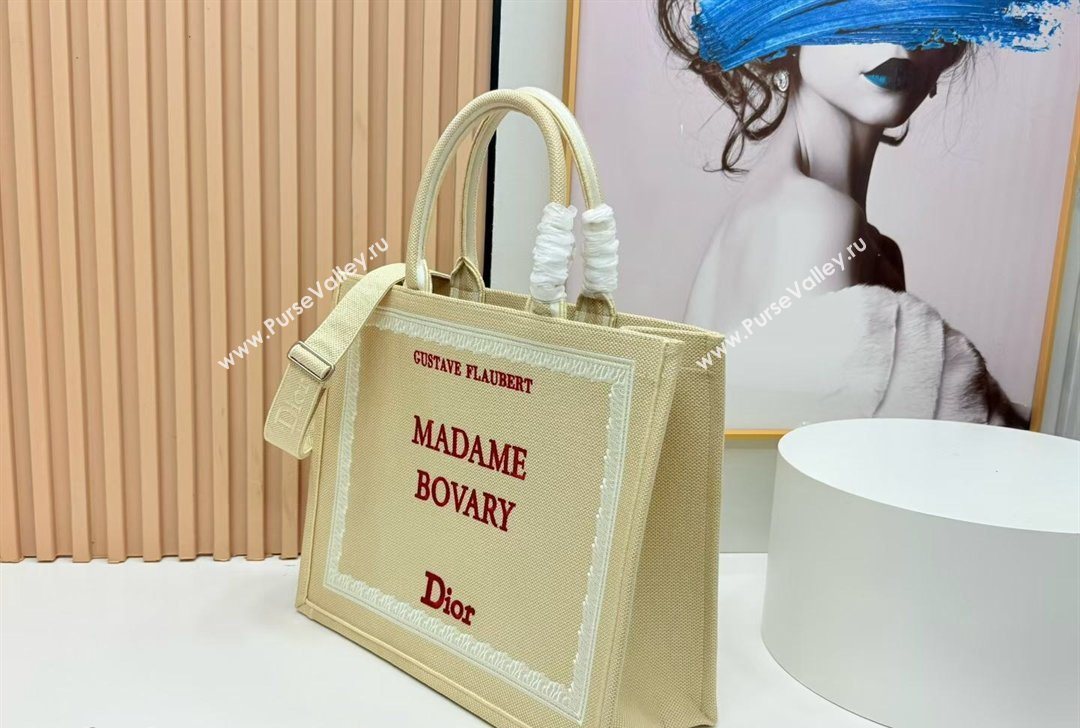 Dior Large Book Tote Bag in Beige Yellow Book Cover Embroidery 2026 8833 (BF-260127037)