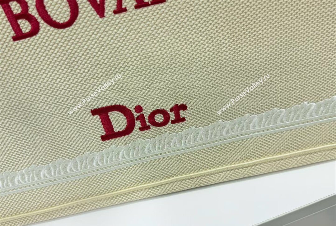 Dior Large Book Tote Bag in Beige Yellow Book Cover Embroidery 2026 8833 (BF-260127037)