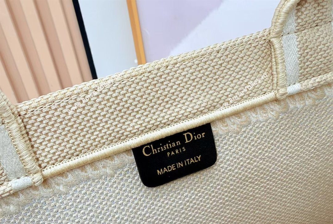 Dior Large Book Tote Bag in Beige Yellow Book Cover Embroidery 2026 8833 (BF-260127037)