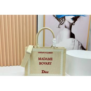 Dior Medium Book Tote Bag in Beige Yellow Book Cover Embroidery 2026 8833 (BF-260127038)