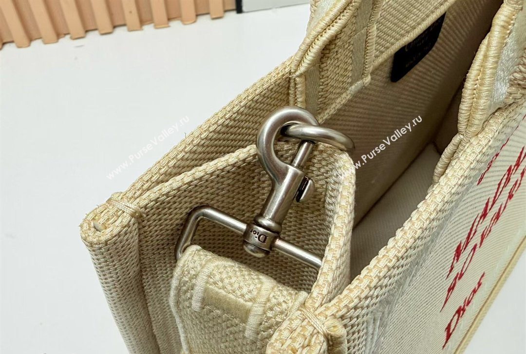 Dior Medium Book Tote Bag in Beige Yellow Book Cover Embroidery 2026 8833 (BF-260127038)
